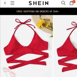 Shein Red Bathing Suit top